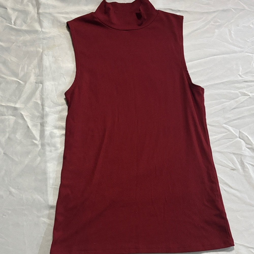 No Boundaries Sleeveless Maroon Tank Top
